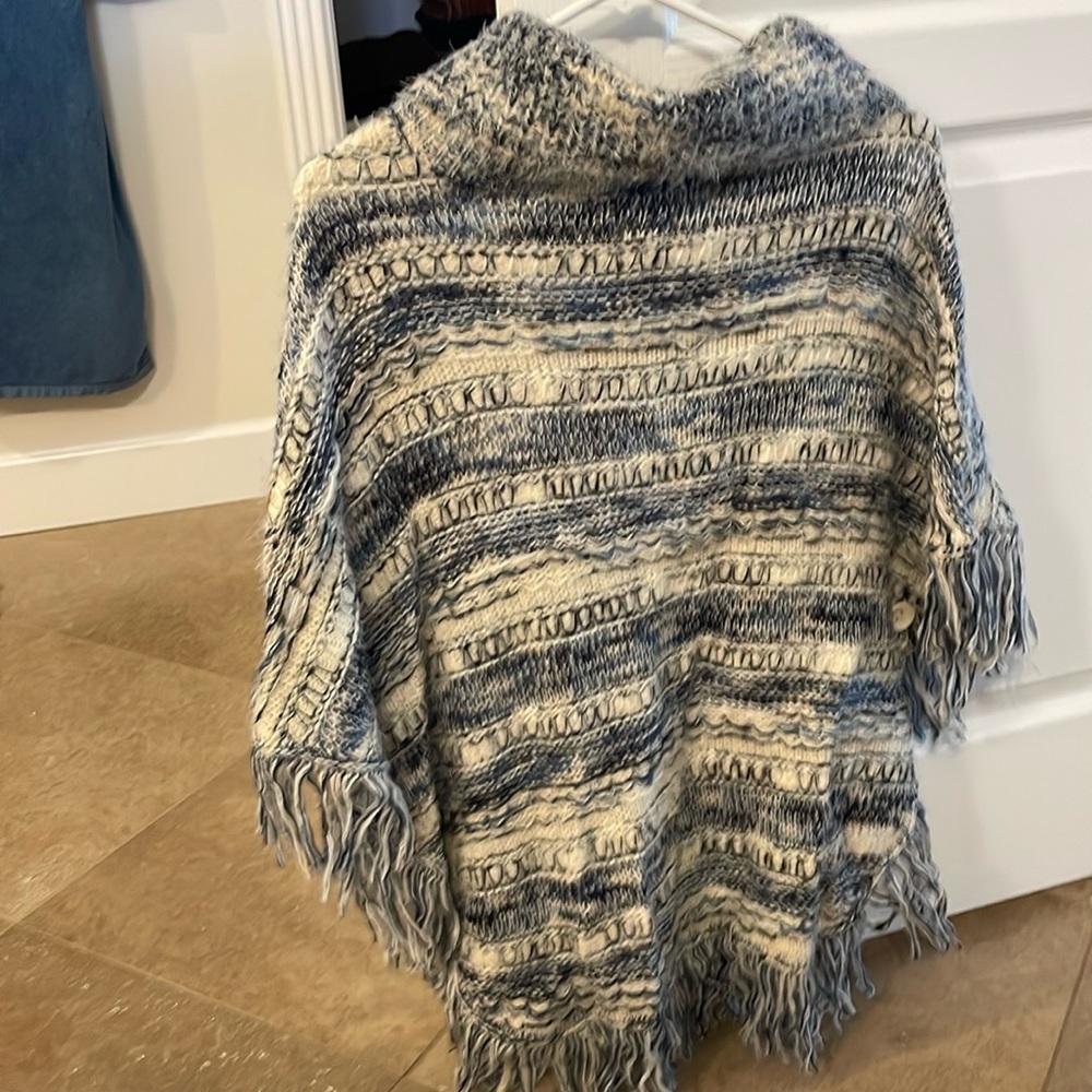 Soft sweater westbound poncho with arm holes